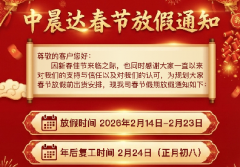 中晨达物流-春节放假通知